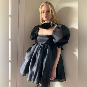 Selkie “Caviar Puff Dress” Black Mini dress